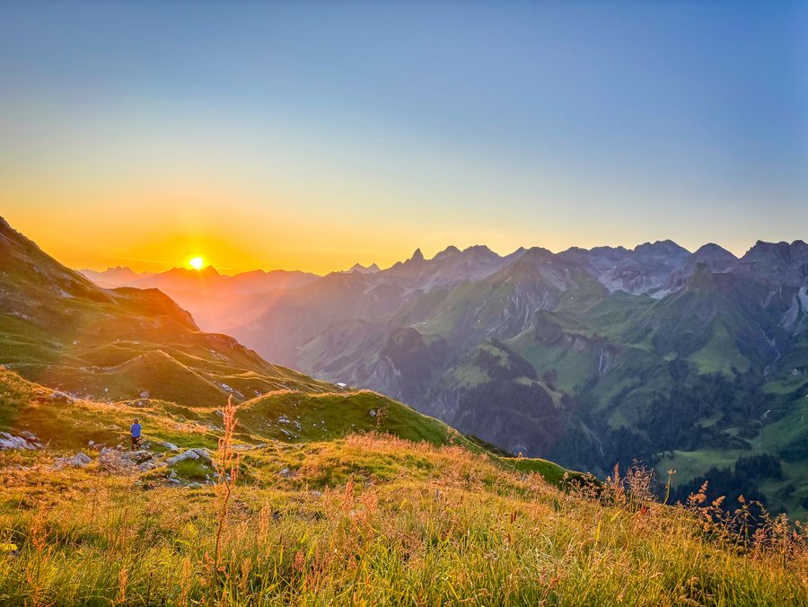 Sonnenaufgang über Großer Wilder und Hochvogel