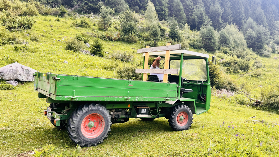 Johnny mit Bergtracktor