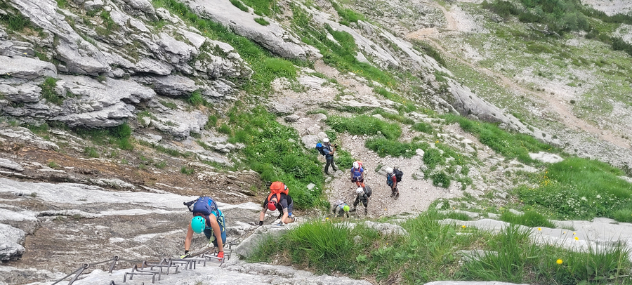 Einstieg in den Klettersteig