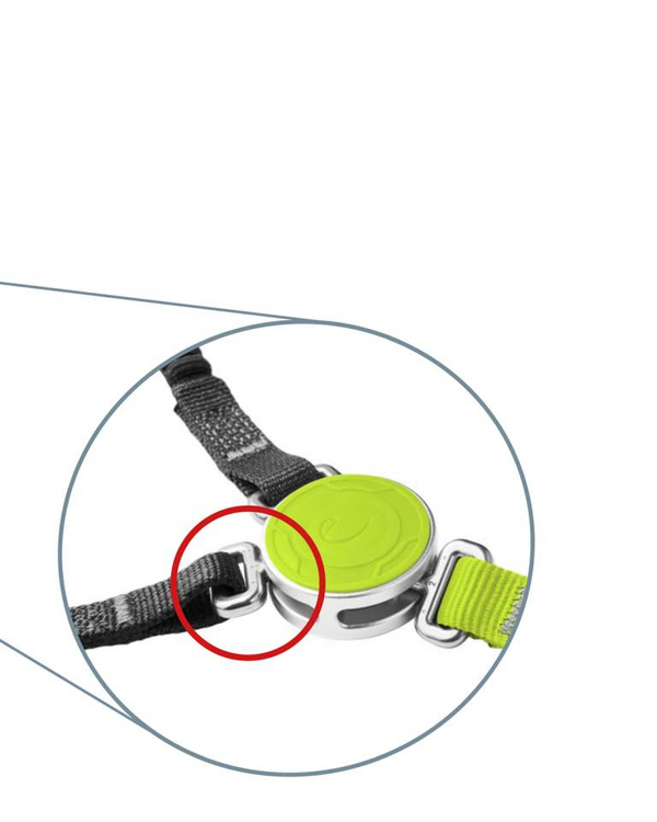 Betroffene Metalkomponente des Dreifachwirbels am Klettersteigset EDELRID Comfort Tri Foto: edelrid