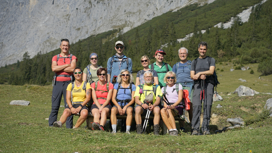 Gruppenbild auf dem Weg zur Gehrenspitze