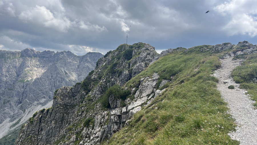 Blick zurück: Im Hintergrund der Hindelanger KS