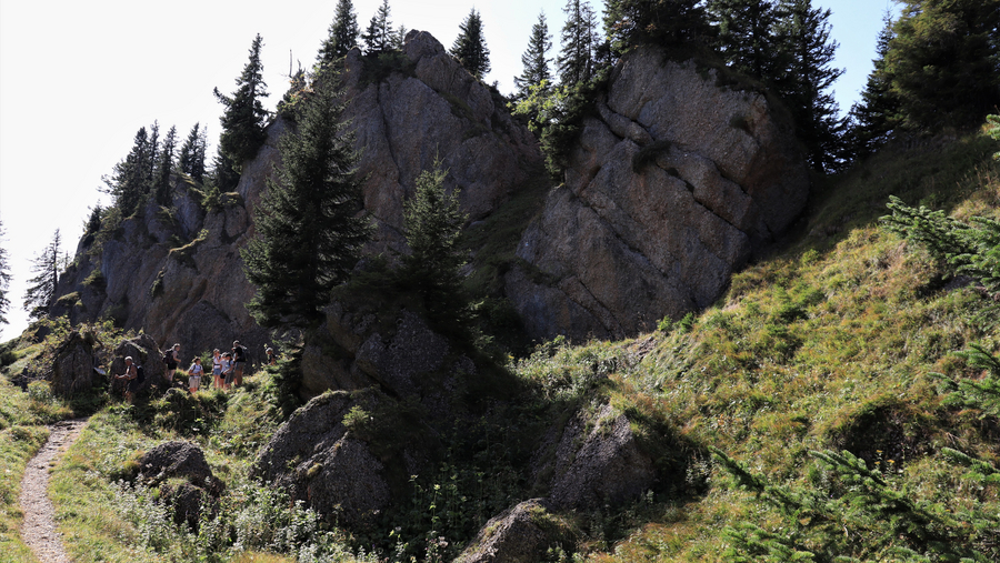 Abstieg von der Nagelfluhkette zur Alpe Gund
