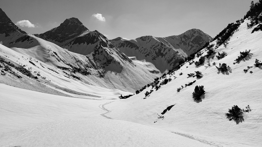 Rückblick Abfahrt über´s Brennhüttental