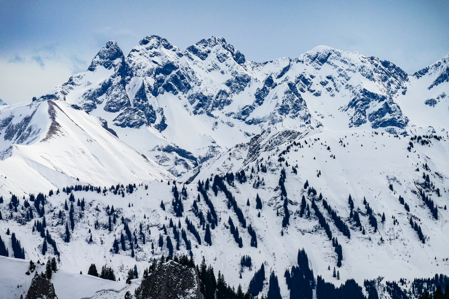 Ausblick Riedberger Horn: Trettach-Mädelegabel-Hochfrottspitze-Bockkarkopf