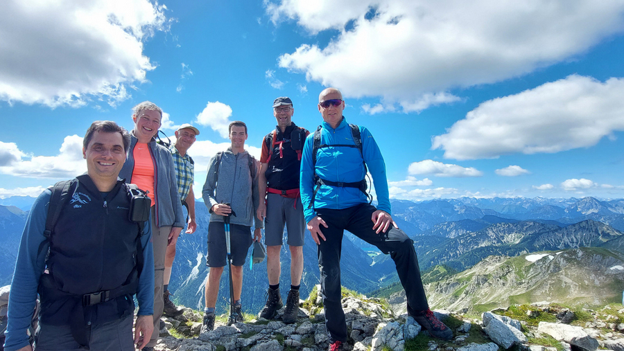 Truppe am Gipfel